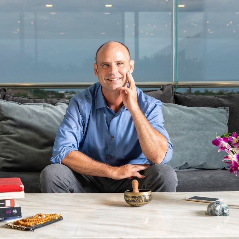 Todd Peyton with a singing bowl