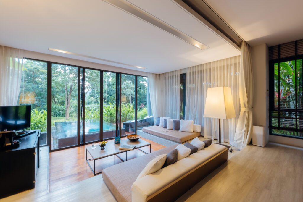 A suite with a sitting room