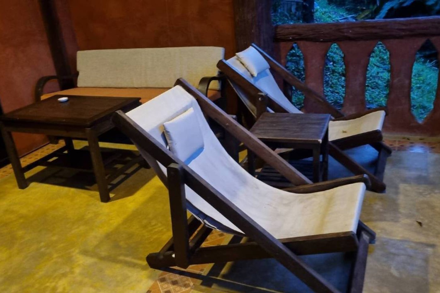 Two loungers on a private balcony
