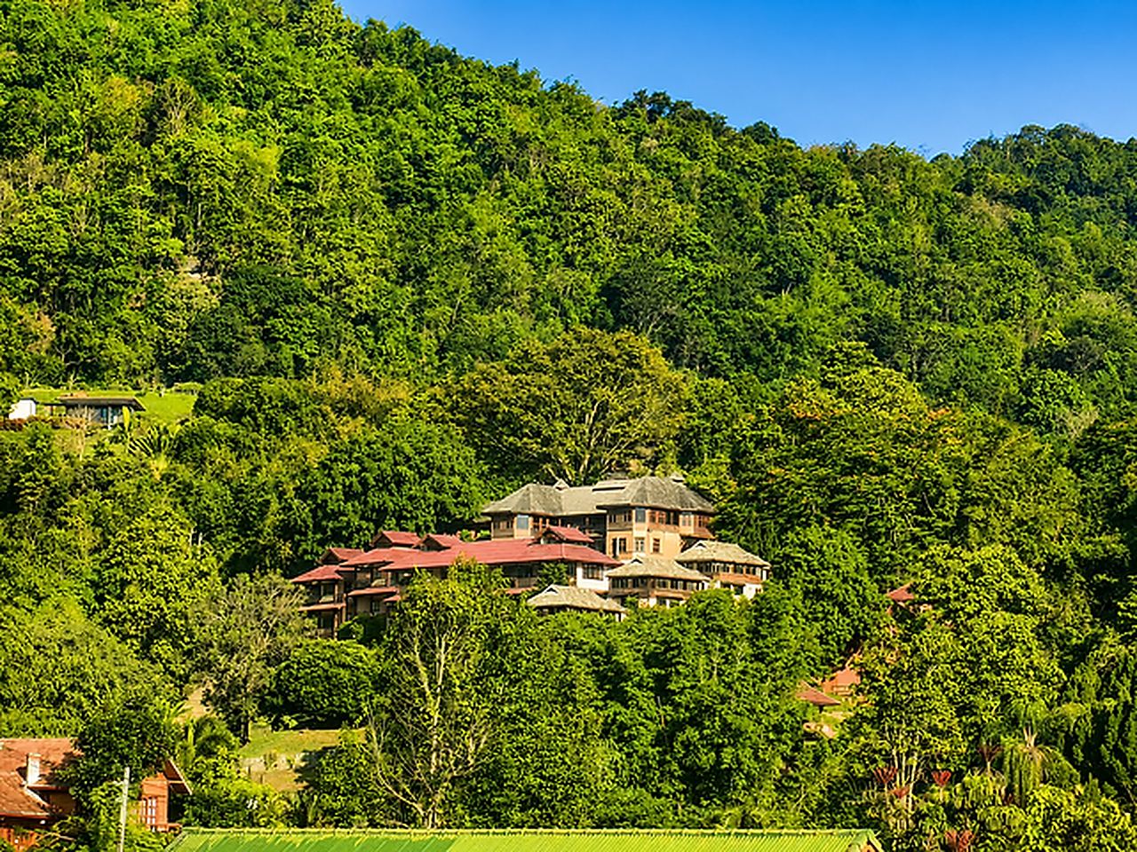 The resort in the green hills