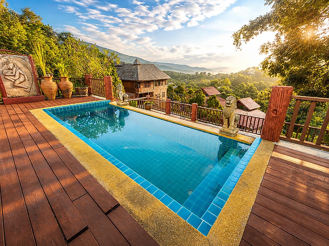 The pool deck